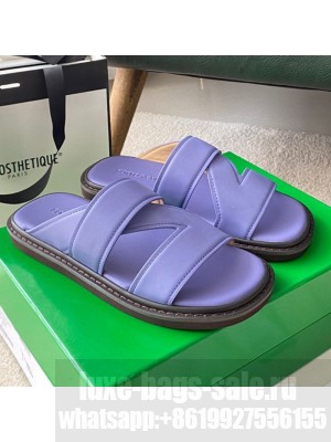 Bottega Veneta Band Cross Flat Sandals Purple  2021 Collection