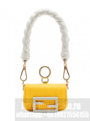 Fendi Nano Baguette Charm 7AR996 Yellow