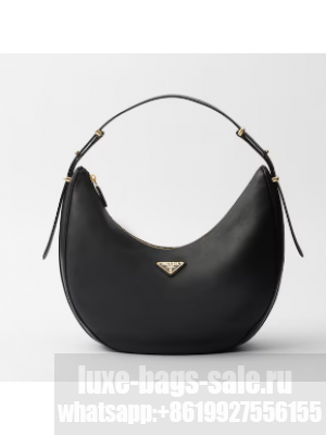 Prada Large leather shoulder bag 1BC212 black
