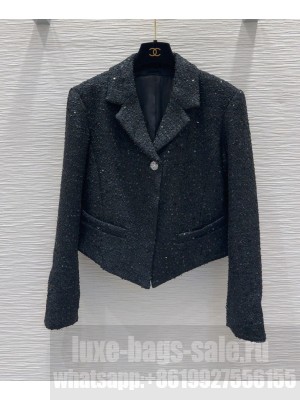 Chanel Women's Short Tweed Jacket Black