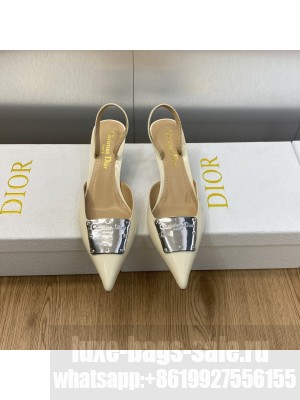 LA PARISIENNE DIOR SLINGBACK PUMP Cream Patent Calfskin
