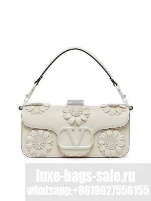 VALENTINO FLORAL TRIM LOCO BAG WB0K30P WHITE