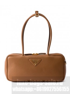 Prada Medium Leather Top-handle Bag 1BB126 Coffee