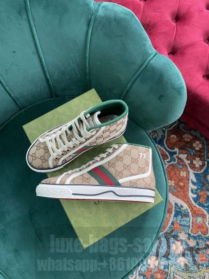 Gucci Unisex Tennis 1977 GG Multicolor high-top Canvas Sneaker 2021 Collection