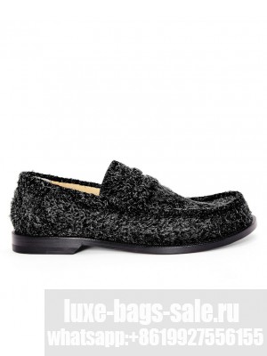 Loewe Women's Campo Loafer In Brushed Suede Black