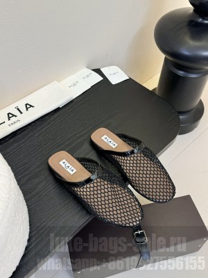 Alaïa MULE IN FISHNET BLACK