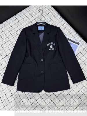 Prada Women's Single-breasted Jacket Black