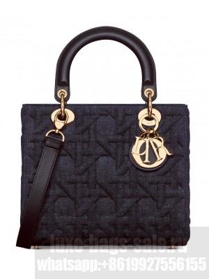 Christian Dior Medium Lady Dior Bag Dark Blue