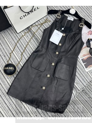 Chanel Women's Leather Dress Black
