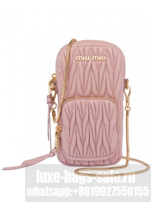 Miumiu Matelasse Nappa Leather Mini Bag 5BP066 Pink