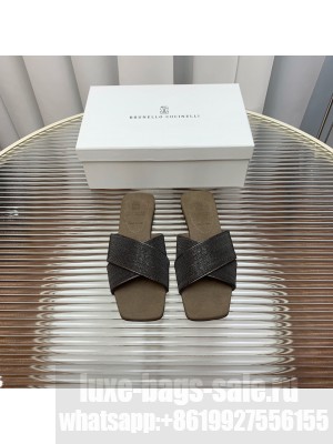 Brunello Cucinelli with the iconic embellishment Flat Slide 04