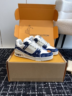 Louis Vuitton Unisex LV Trainer Sneaker Damier Pop Blue