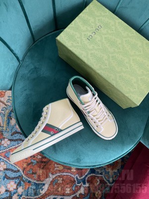 Gucci Unisex Tennis 1977 GG Multicolor high-top Beige Sneaker 2021 Collection