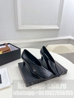 JIL SANDER Lambskin Squared Toe 6.5cm black Pumps