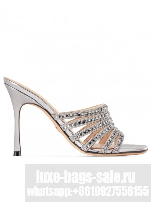 Christian Dior Women's Dior Gem Heeled Slide Silver Gray