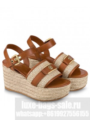 Louis Vuitton Women's Starboard Wedge Sandal Coffee