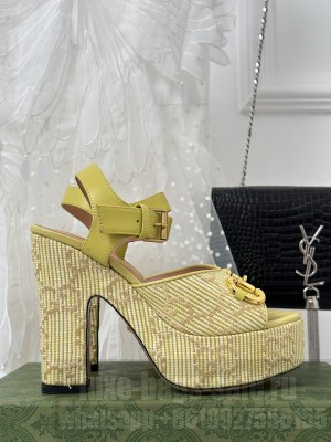 Gucci Women's horsebit 120mm heel with 30mm platform Sandals 02