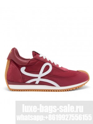 Loewe Unisex Flow Runner In Nylon And Suede Red