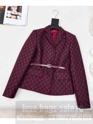 Gucci Women's GG Jacquard Jacket Red