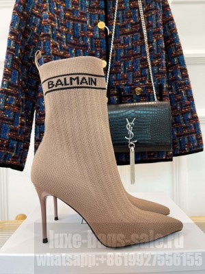 Balmain Women's 9.5cm Skye Stretch Knit Ankle Boots 06