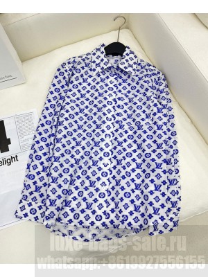 Louis Vuitton Women's Monogram Pattern Shirt Blue