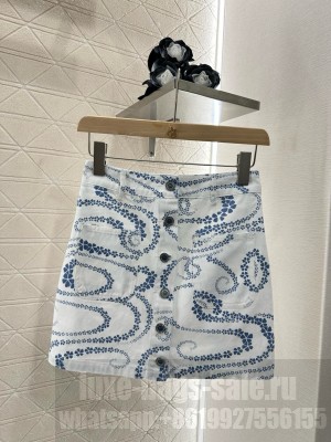 Chanel Printed denim Skirt blue