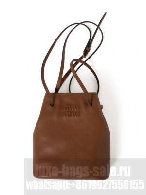 Miumiu Nappa Leather Mini-bag 5NF460 Coffee
