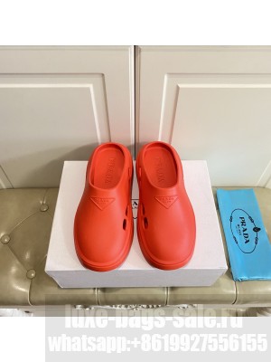Prada Unisex Foam Rubber Mules 2022 Collection,Red