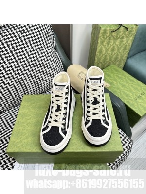 Gucci GG Embroidered High-top Platform Sneakers 5cm 2023 08