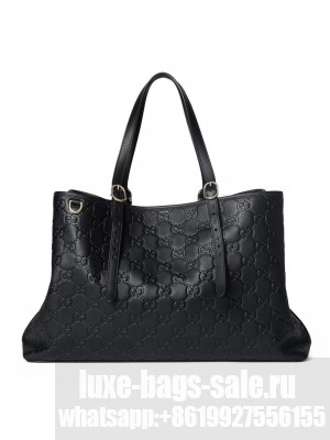 Gucci GG Emblem Large Tote Bag 815213 Black