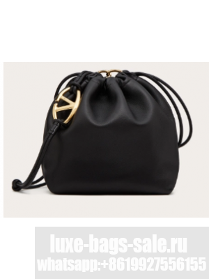 VALENTINO VLOGO POUF Sheepskin WB0N74 black