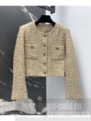 Chanel Women's Tweed Jacket Golden