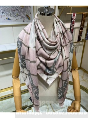 Chanel Women s Camellia Printed Square Scarf Pink