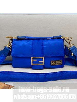 Fendi Men's Baguette Porter Nylon Medium Shoulder Bag/Belt Bag Blue  2021 Collection