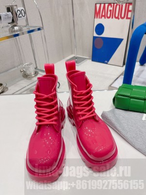 Bottega Veneta Stride Lace-up rubber Boots Fuchsia 2022 Collection