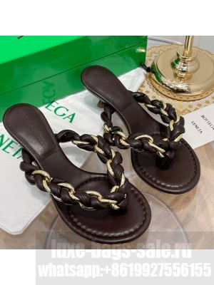 Bottega Veneta Dot Entwined Thong Sandals Coffee Brown  2021 Collection