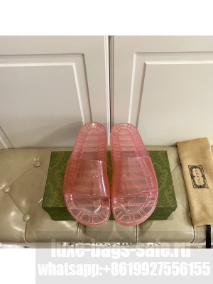 Gucci Unisex Transparent PVC Slide Sandals 08 2021 Collection