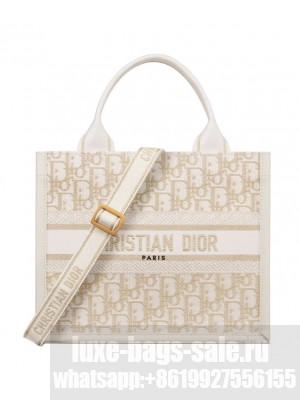 Christian Dior Small Dior Book Tote Cream