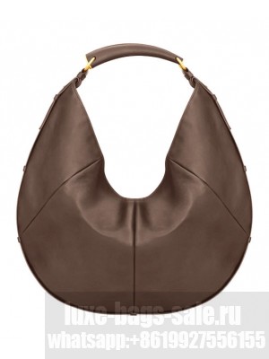 Saint Laurent MOMBASA Large Leather Handbag Dark Coffee