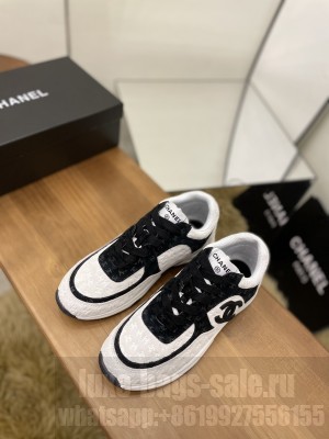 Chanel Women's G39230 Printed Suede Calfskin Sneakers 06