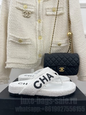 Chanel Flat Thong Slide Sandals 07