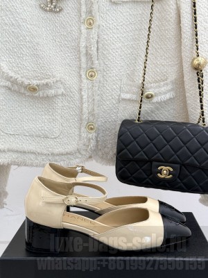Chanel Women's Lambskin Mary Janes Pumps Beige