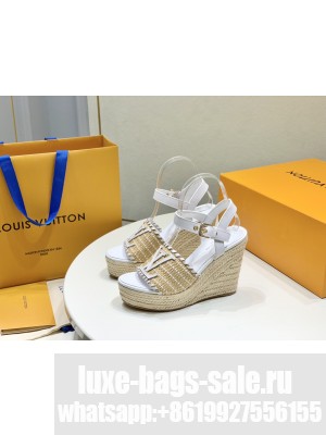 Louis Vuitton Starboard Wedge Sandal 10cm in LV Raffia and Leather 03