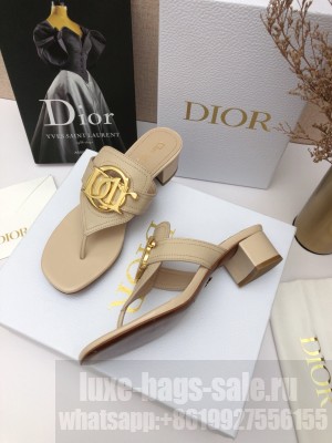 Christian Dior 30 MONTAIGNE 4CM Flip-Flop Nude Calfskin sandals 2021 Collection