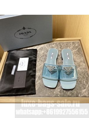 Prada Plexiglas Sandals Slides Flats 2022 Collection,Blue