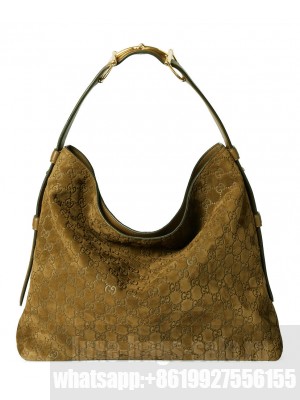 Gucci Beatrix Suede Shoulder Bag With All-Over GG 850546 Coffee