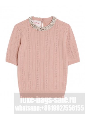 Valentino Women's Embroidered Sweater Pink