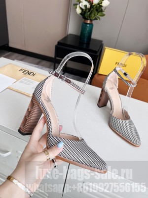 Fendi Fabric with Ankle Strap Gray Pumps 2022 Collection