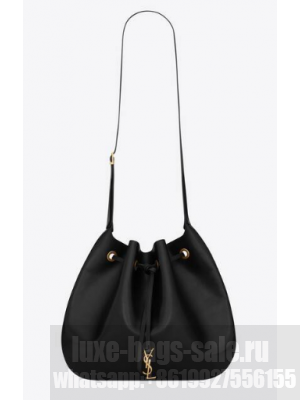 SAINT LAUREN PARIS VII LARGE FLAT HOBO BAG IN SMOOTH LEATHER 697941 black