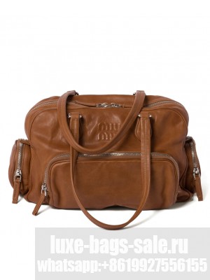 Miumiu Nappa Leather Top-handle Bag Coffee